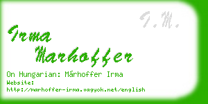 irma marhoffer business card
